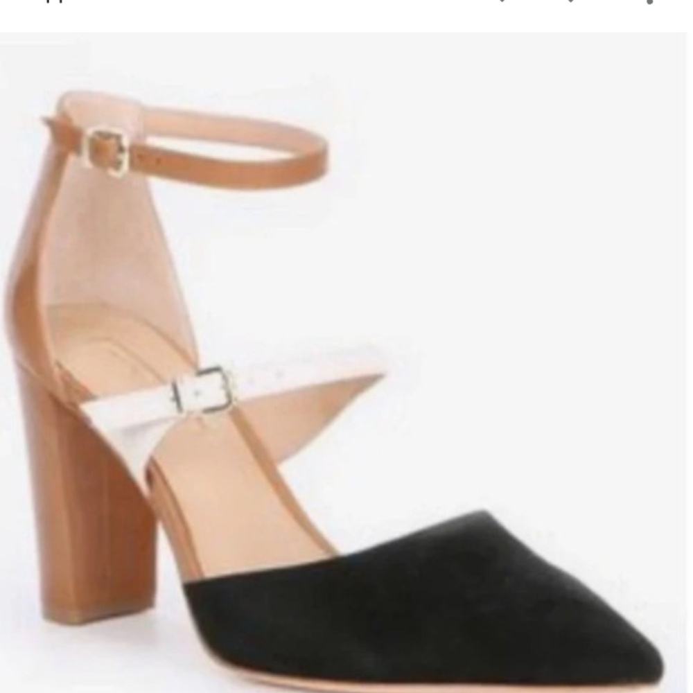 NEW ANTONIO MELANI Colorblock Double Strap Mary Janes Block Heel Size 9